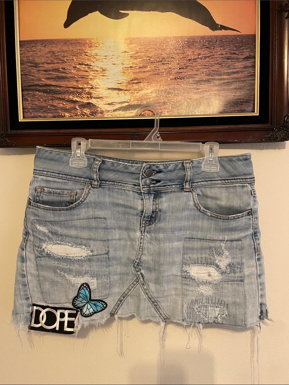 LondonJeanxDope 🌴🦋 Patched Mini Skirt (6)